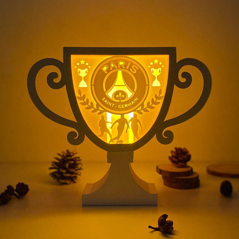 Paris Saint Germain - Paper Cut Cup Light Box File - Cricut File - 24,2x28,5cm - LightBoxGoodMan - LightboxGoodman
