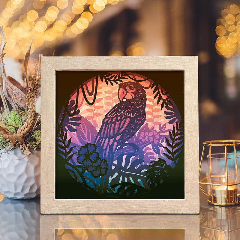 Parrot – Paper Cut Light Box File - Cricut File - 8x8 inches - LightBoxGoodMan - LightboxGoodman