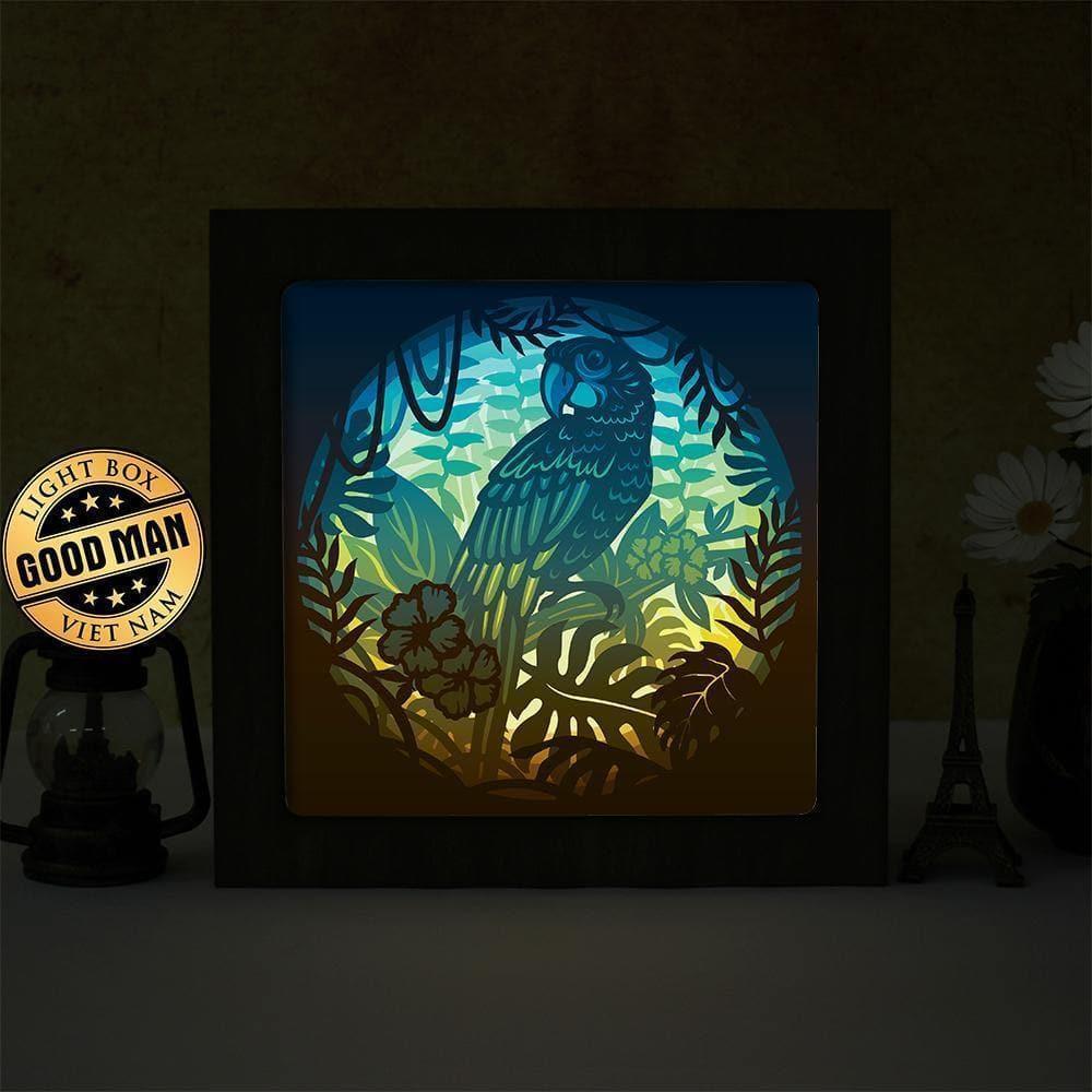 Parrot – Paper Cut Light Box File - Cricut File - 8x8 inches - LightBoxGoodMan - LightboxGoodman