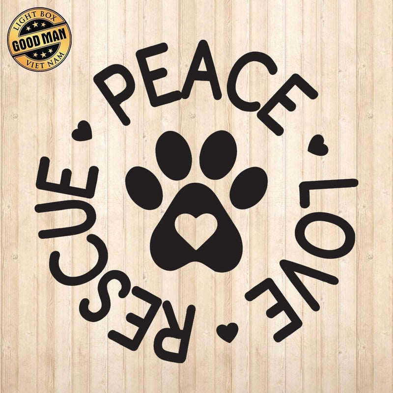Peace Love Rescue - Cricut File - Svg, Png, Dxf, Eps - LightBoxGoodMan - LightboxGoodman