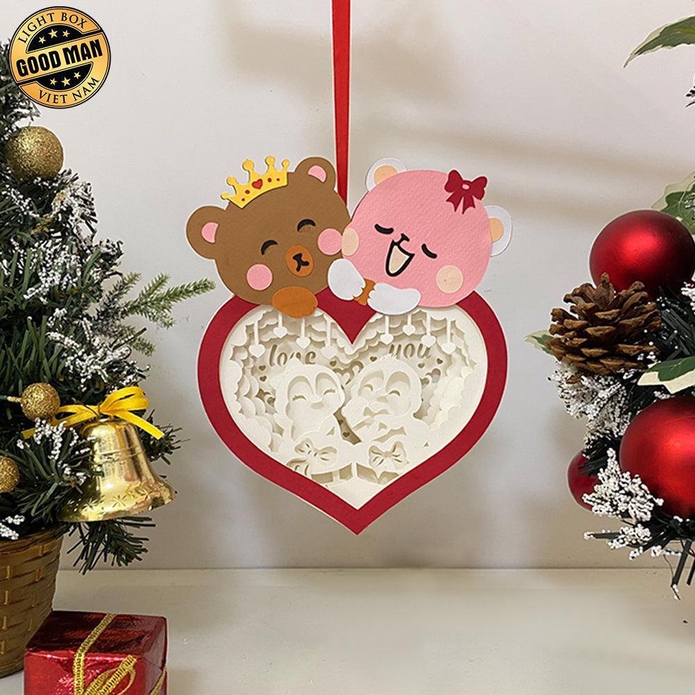 Penguin Couple - 3D Bear Couple Heart Lantern File - Cricut File - LightBoxGoodMan - LightboxGoodman