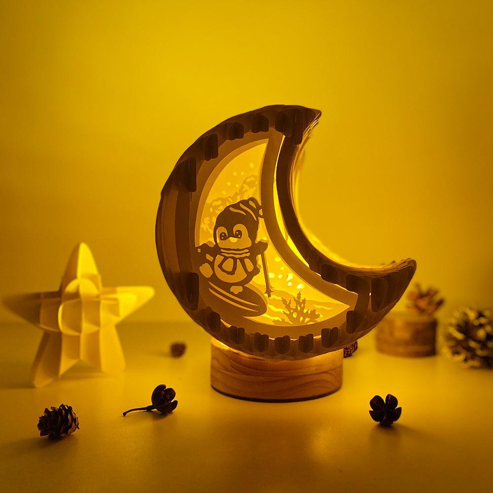 Penguin - Moon Pop-Up File - Cricut File - LightBoxGoodMan - LightboxGoodman