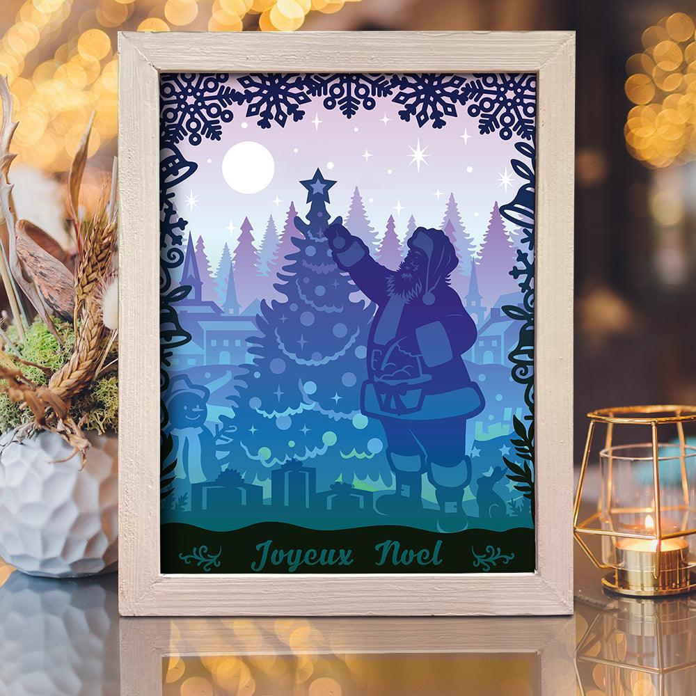 Père Noel 3 – Paper Cut Light Box File - Cricut File - 20x26cm - LightBoxGoodMan - LightboxGoodman