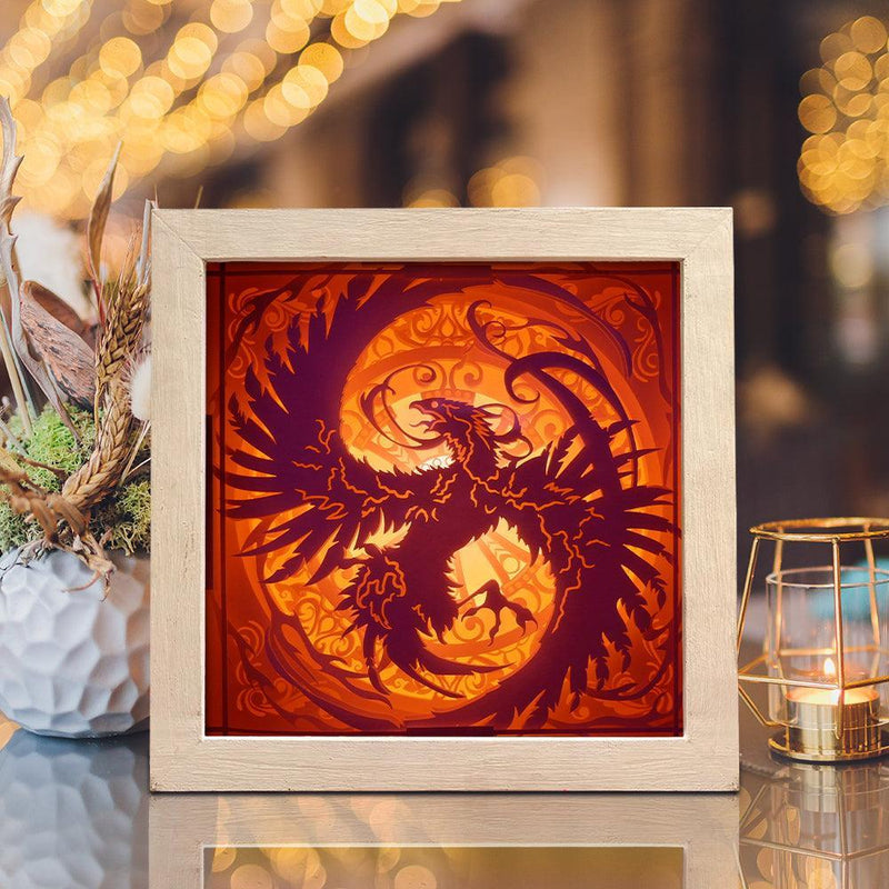 Phoenix - Paper Cut Light Box File - Cricut File - 8x8 inches - LightBoxGoodMan - LightboxGoodman