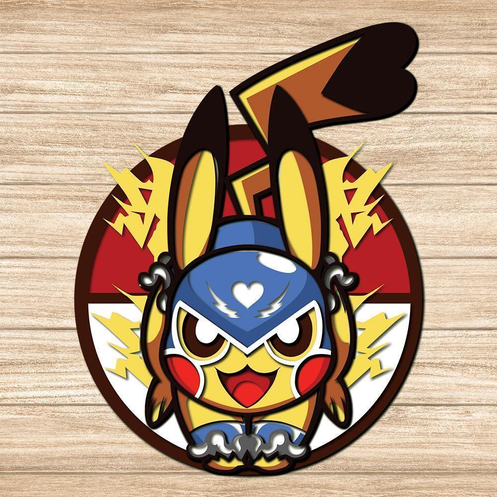 Pikachu - Paper 3D Layered File - Cricut File - 20x26cm - LightBoxGoodMan - LightboxGoodman