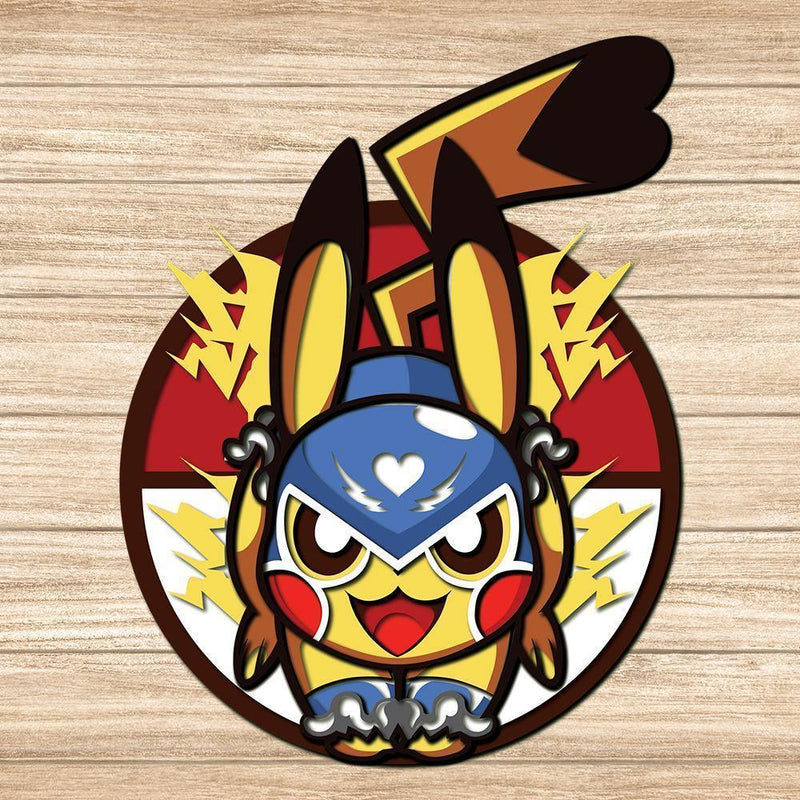 Pikachu - Paper 3D Layered File - Cricut File - 20x26cm - LightBoxGoodMan - LightboxGoodman