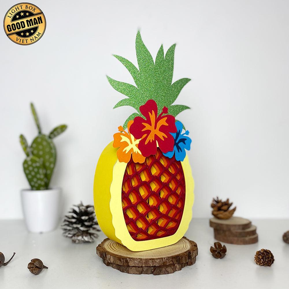 Pineapple - Paper Cut Pineapple Light Box File - Cricut File - 14,3x28,7cm - LightBoxGoodMan - LightboxGoodman