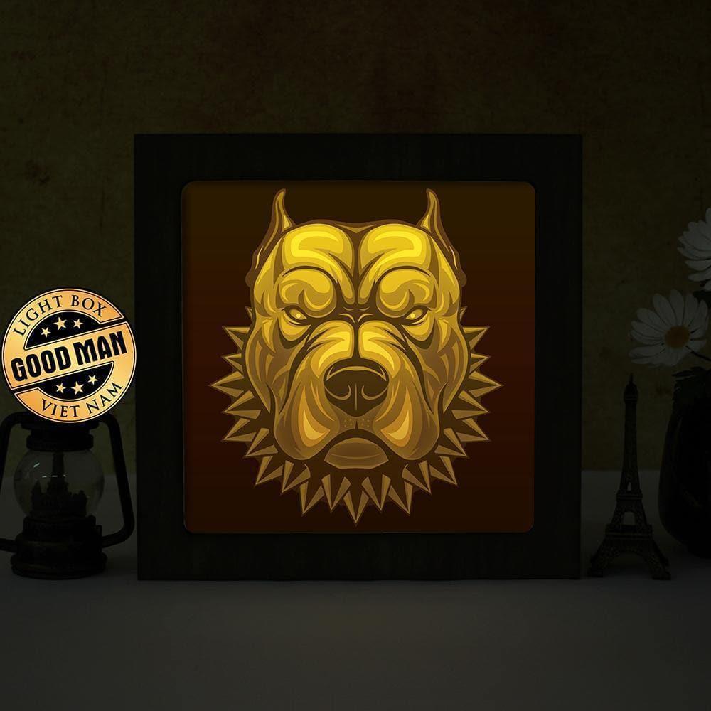 Pit Bull – Paper Cut Light Box File - Cricut File - 8x8 inches - LightBoxGoodMan - LightboxGoodman