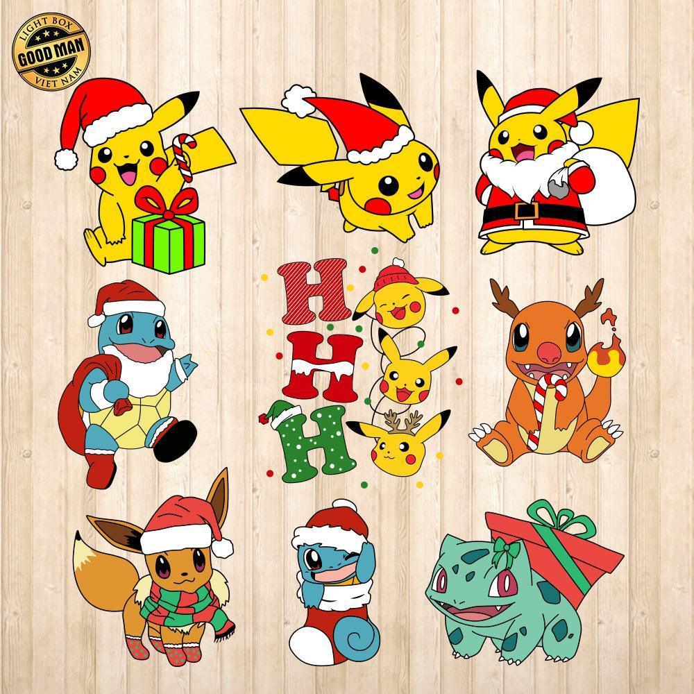 Pokemon Christmas - Cricut File - Svg, Png, Dxf, Eps - LightBoxGoodMan - LightboxGoodman