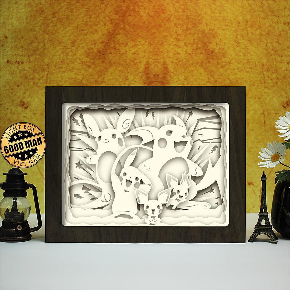 Pokemon Pikachu - Paper Cut Light Box File - Cricut File - 20x26cm - LightBoxGoodMan - LightboxGoodman
