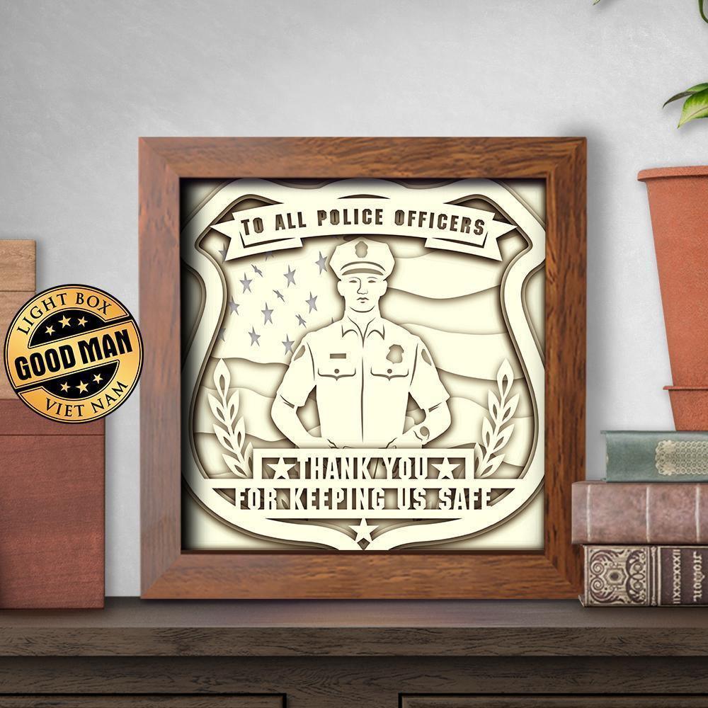 Police Officer – Paper Cut Light Box File - Cricut File - 20x20cm - LightBoxGoodMan - LightboxGoodman