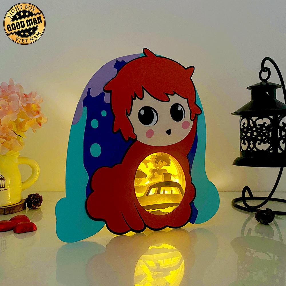 Ponyo 2 - Ponyo Papercut Lightbox File - 8x7.5" - Cricut File - LightBoxGoodMan - LightboxGoodman