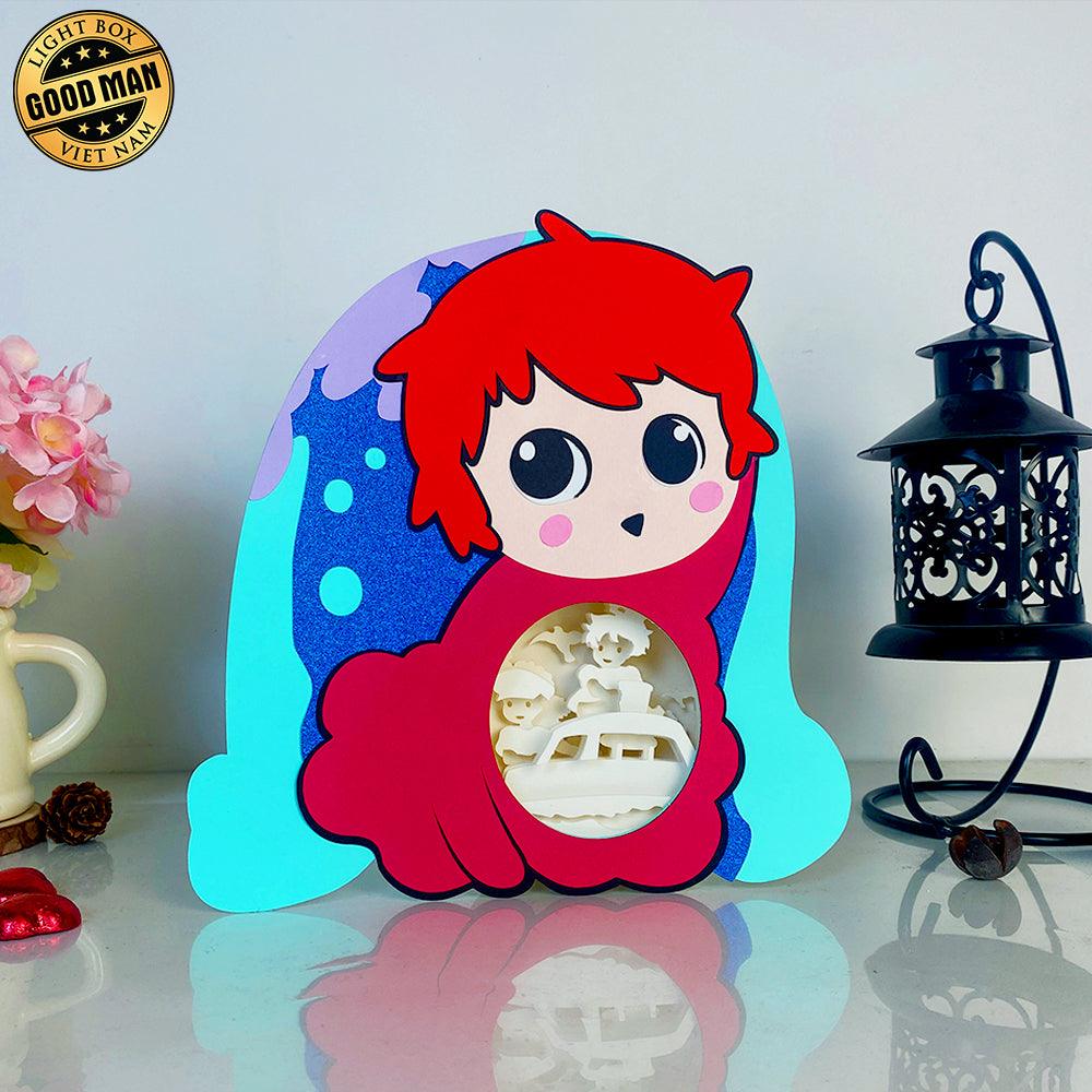 Ponyo 2 - Ponyo Papercut Lightbox File - 8x7.5" - Cricut File - LightBoxGoodMan - LightboxGoodman
