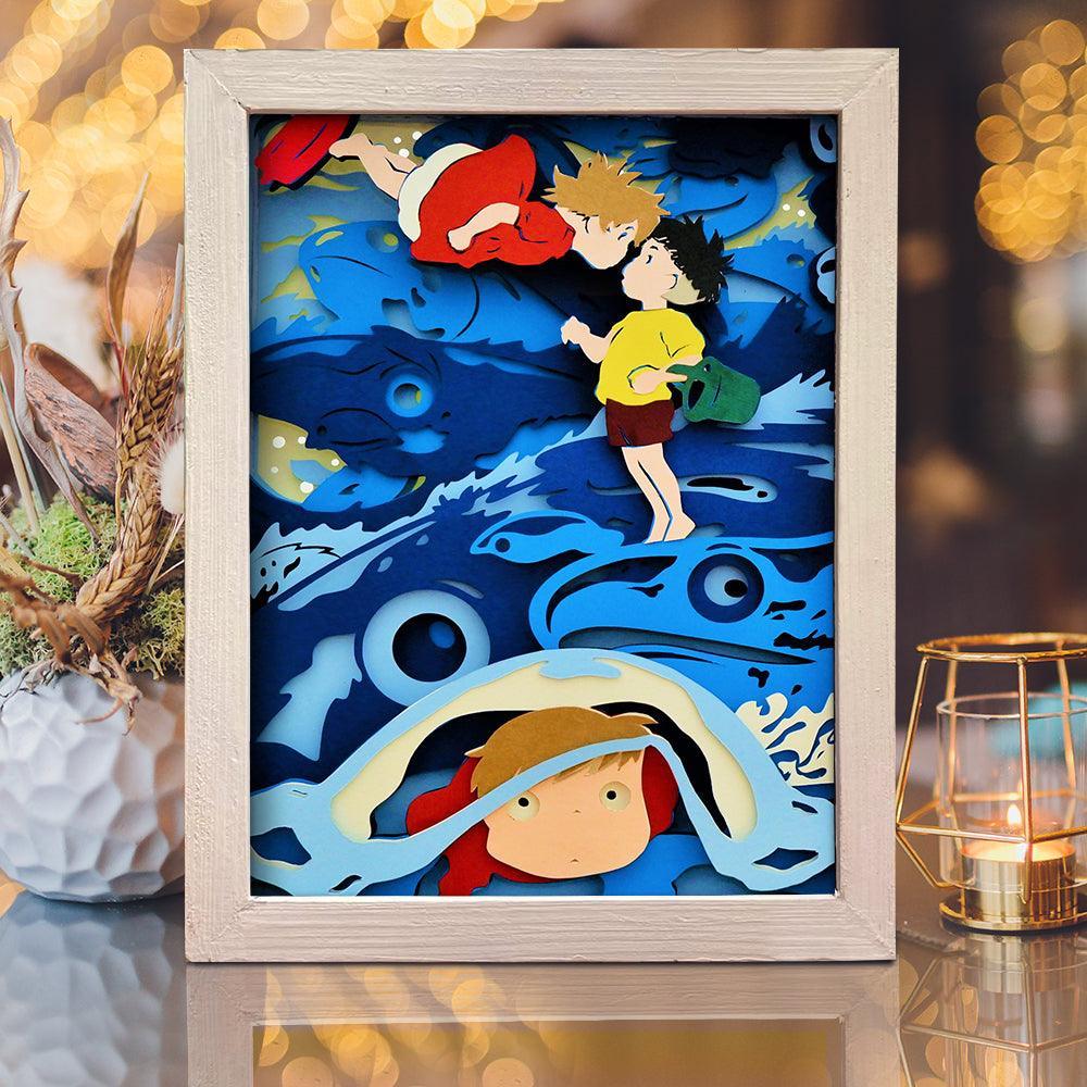 Ponyo - Colored Paper Cut Light Box File - Cricut File - 20x26cm - LightBoxGoodMan - LightboxGoodman