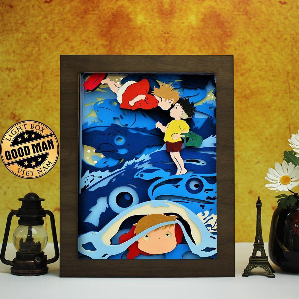Ponyo - Colored Paper Cut Light Box File - Cricut File - 20x26cm - LightBoxGoodMan - LightboxGoodman