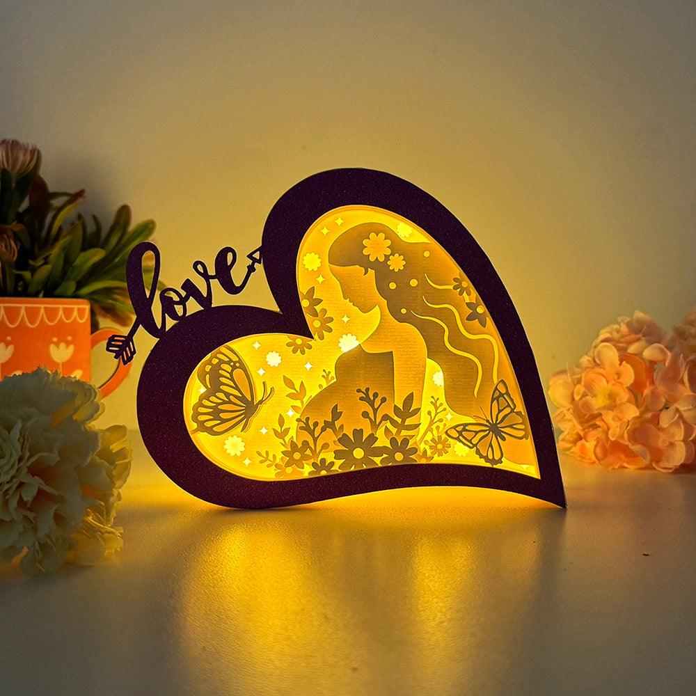 Pregnant Mother - Love Heart Papercut Lightbox File - 5,6x7,5" - Cricut File - LightBoxGoodMan - LightboxGoodman