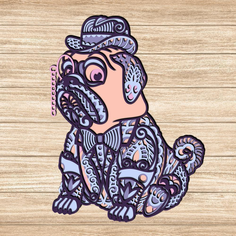Pulldog - Paper 3D Layered File - Cricut File - 20x27cm - LightBoxGoodMan - LightboxGoodman