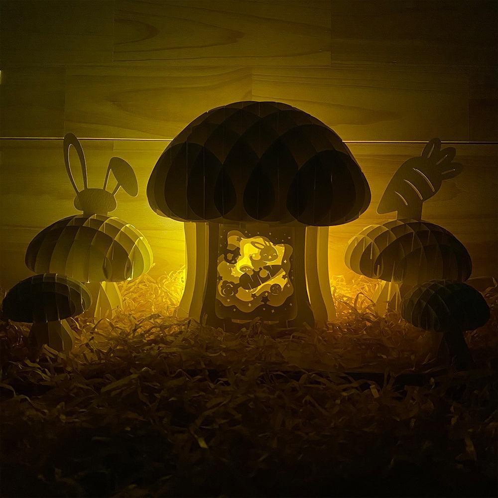 Rabbit - 3D Pop-up Light Box Mushroom File - Cricut File - LightBoxGoodMan - LightboxGoodman