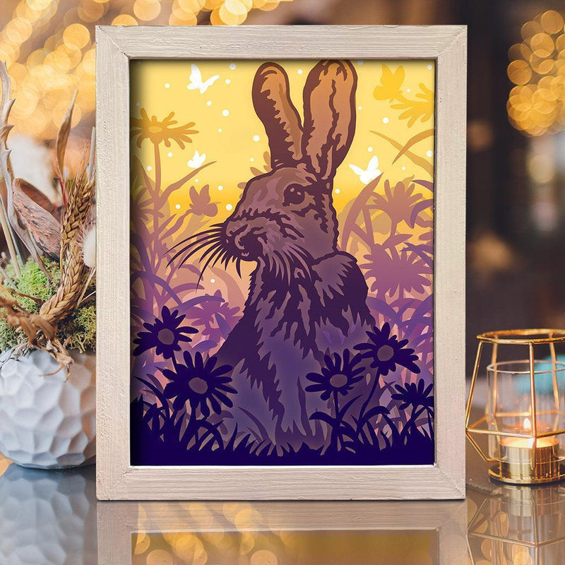 Rabbits 2 – Paper Cut Light Box File - Cricut File - 8x10 inches - LightBoxGoodMan - LightboxGoodman