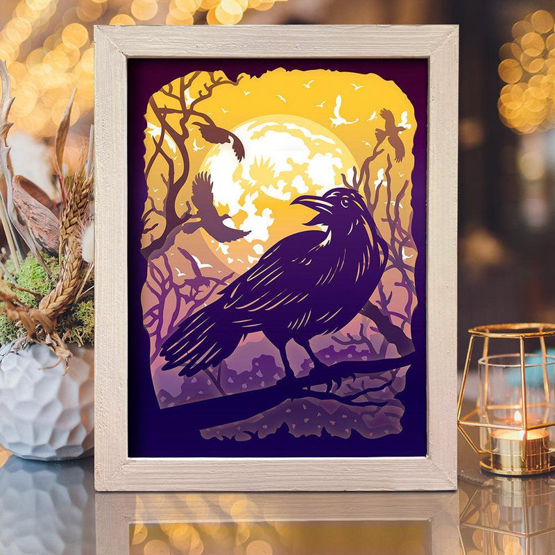 Raven – Paper Cut Light Box File - Cricut File - 8x10 inches - LightBoxGoodMan - LightboxGoodman