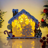 Reindeer - Paper Cut Gingerbread House Light Box File - Cricut File - 7x9 Inches - LightBoxGoodMan