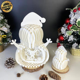 Reindeer - Snowman Pop-up File - Cricut File - LightBoxGoodMan - LightboxGoodman