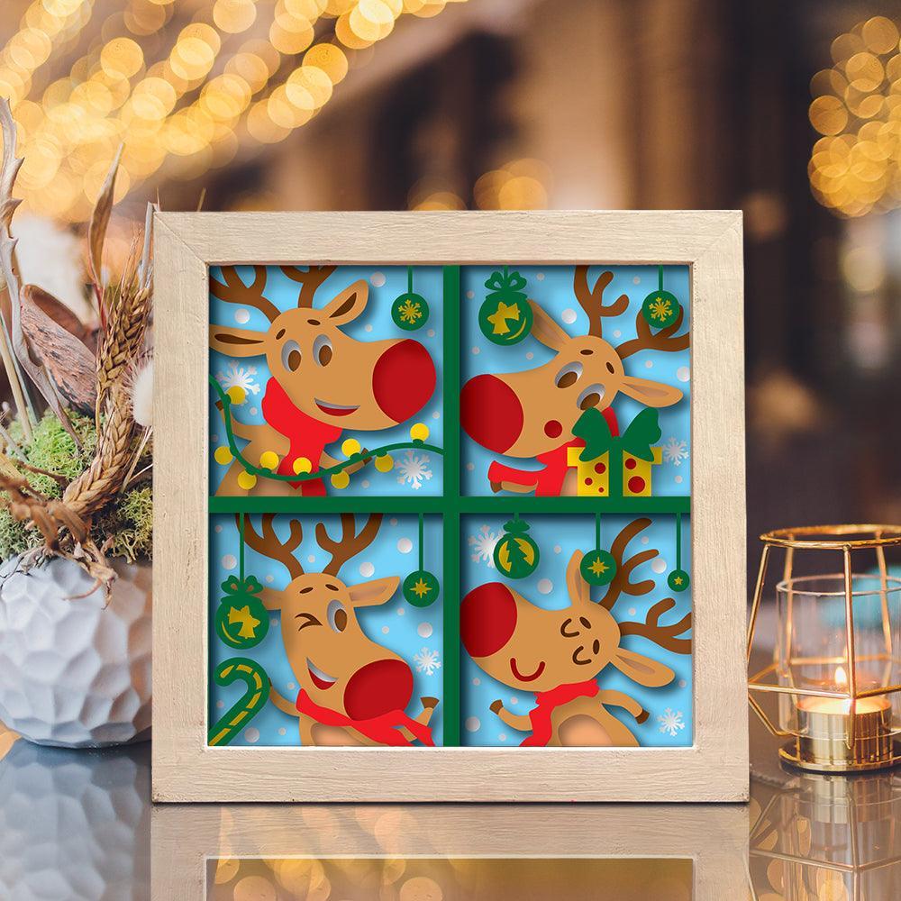 Rudolph 4 - Paper Cut Light Box File - Cricut File - 20x20cm - LightBoxGoodMan - LightboxGoodman