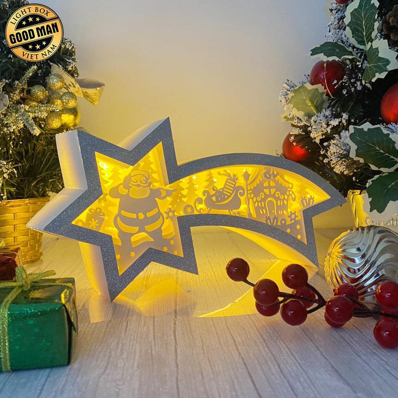 Santa 2 - Paper Cut Star Light Box File - Cricut File - 28x13.7cm - LightBoxGoodMan - LightboxGoodman
