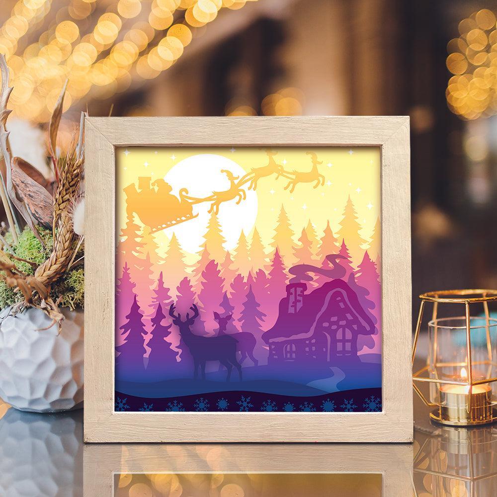 Santa Cabin 2 – Paper Cut Light Box File - Cricut File - 20x20cm - LightBoxGoodMan - LightboxGoodman