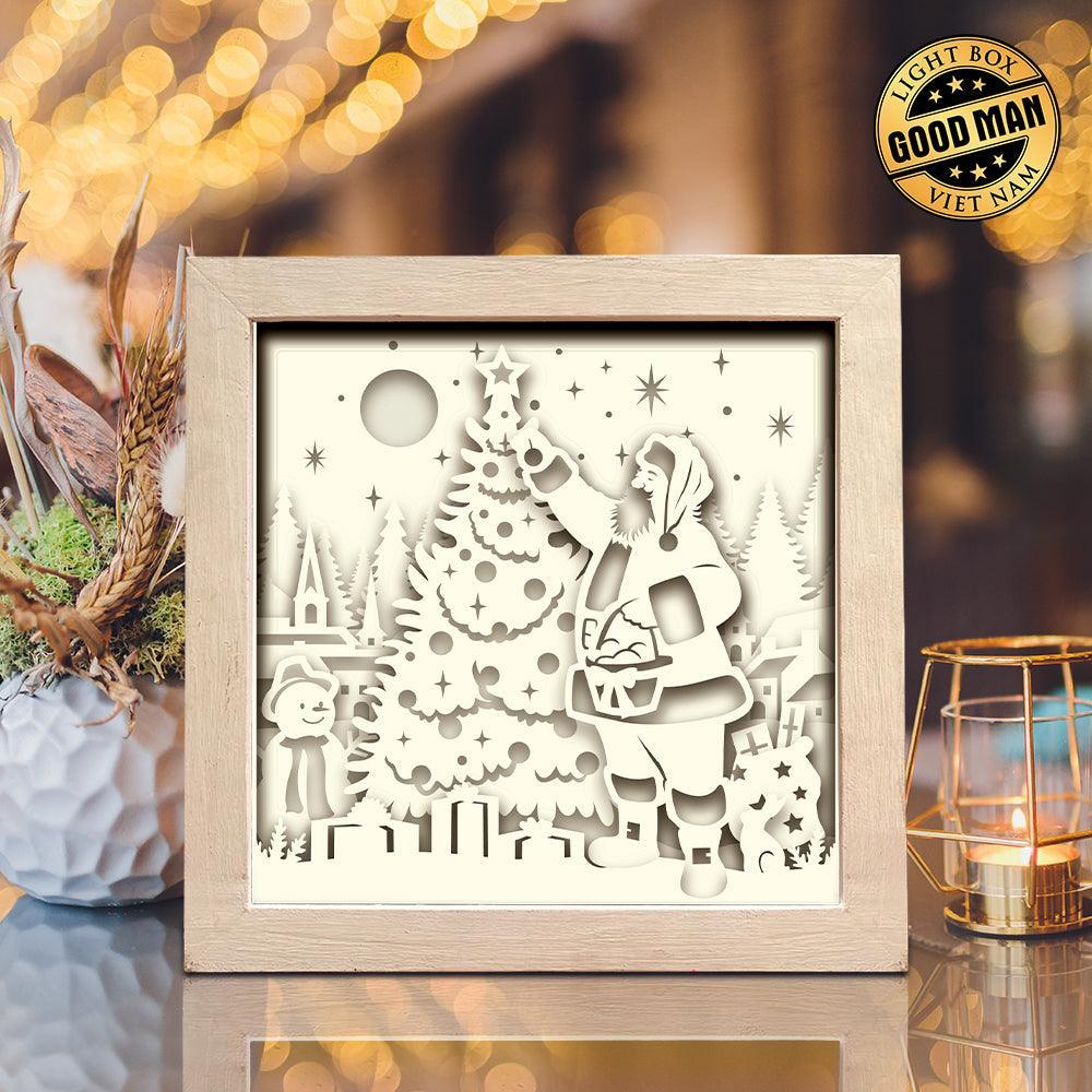 Santa Claus 5 – Paper Cut Light Box File - Cricut File - 20x20cm - LightBoxGoodMan - LightboxGoodman