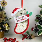 Santa Claus - Paper Cut Pet Light Box File - Xmas Cat Motif - Cricut File - 8x6 Inches - LightBoxGoodMan - LightboxGoodman