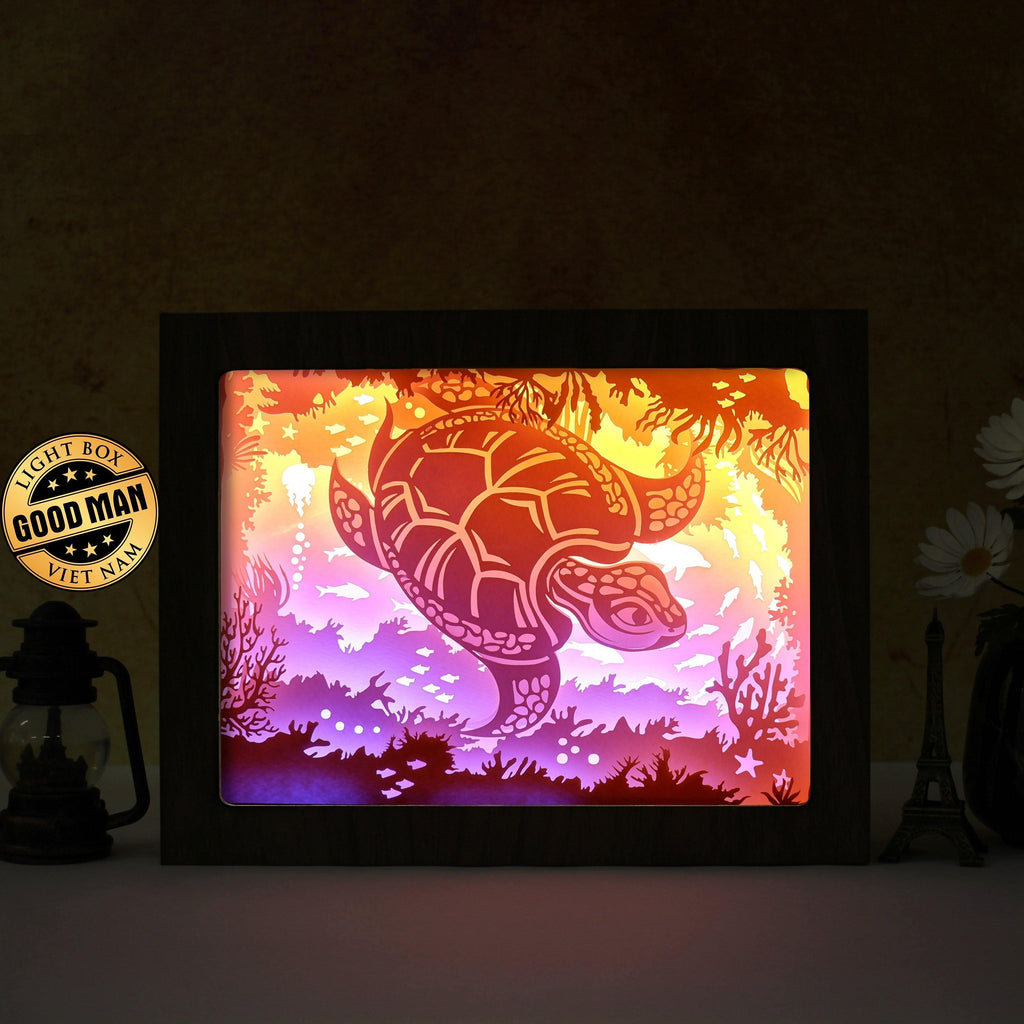 Sea Turtle 1 – Paper Cut Light Box File - Cricut File - 8x10 inches - LightBoxGoodMan - LightboxGoodman