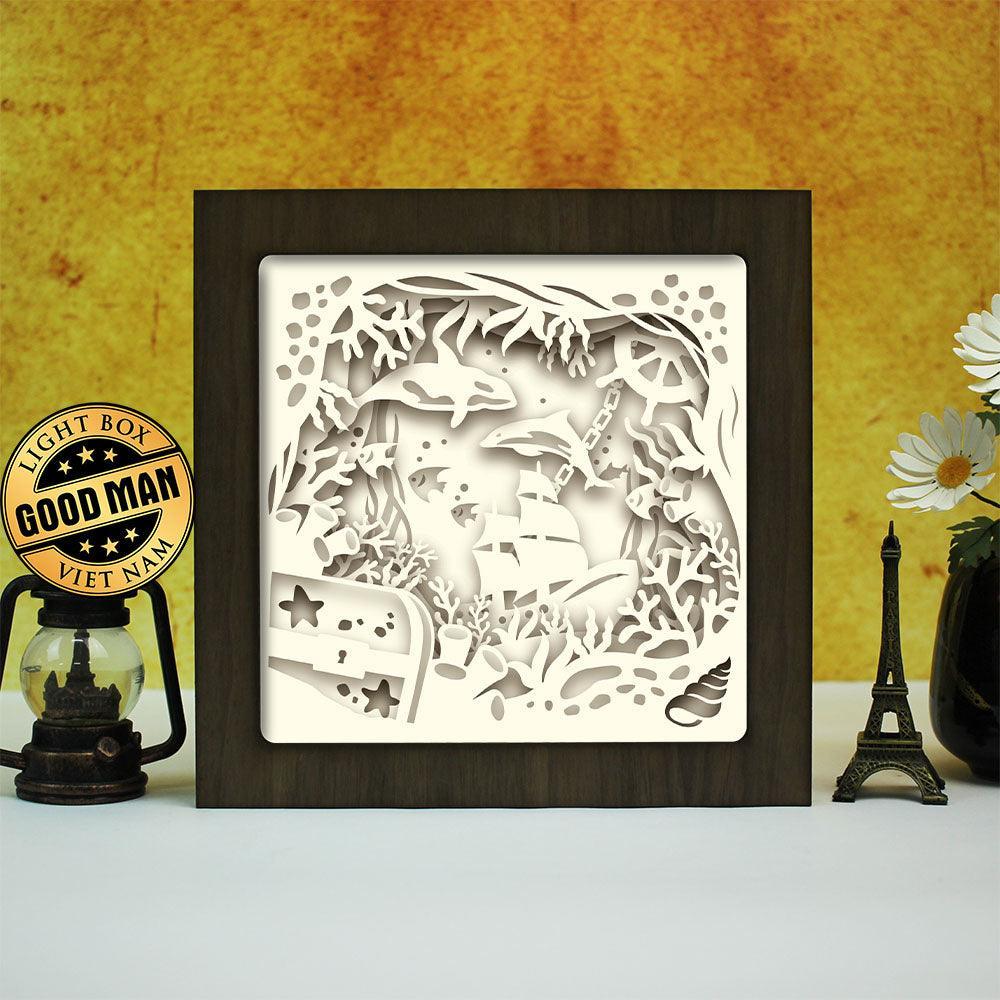Seabed 2 – Paper Cut Light Box File - Cricut File - 8x8 inches - LightBoxGoodMan - LightboxGoodman