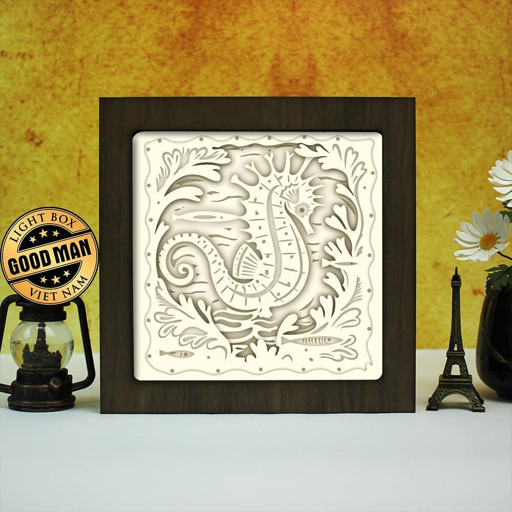 Seahorse 2 – Paper Cut Light Box File - Cricut File - 8x8 inches - LightBoxGoodMan - LightboxGoodman