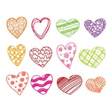 Set Of 12 Hand Drawn Hearts - Cricut File - Svg, Png, Dxf, Eps - LightBoxGoodMan