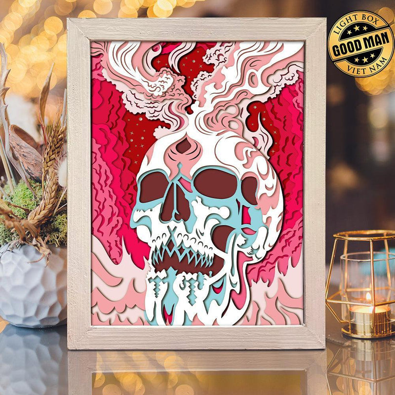Skull 3 – Paper Cut Light Box File - Cricut File - 20x26cm - LightBoxGoodMan - LightboxGoodman