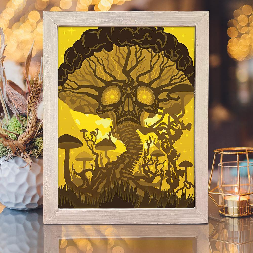 Skull Mushroom – Paper Cut Light Box File - Cricut File - 20x26cm - LightBoxGoodMan - LightboxGoodman