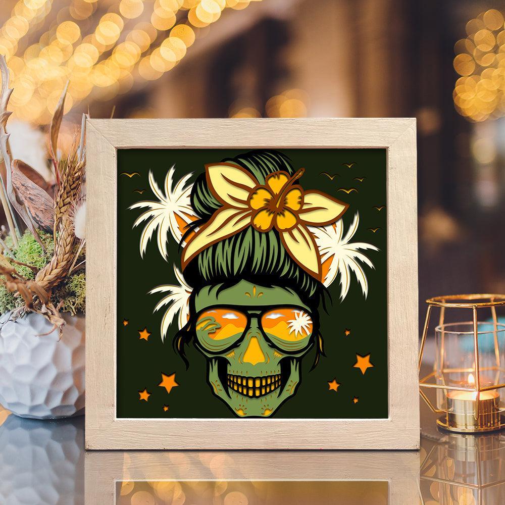 Skull – Paper Cut Light Box File - Cricut File - 20x20cm - LightBoxGoodMan - LightboxGoodman