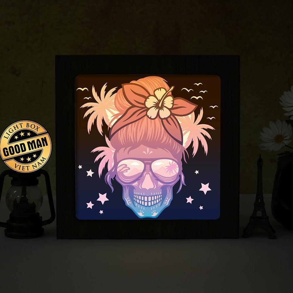 Skull – Paper Cut Light Box File - Cricut File - 20x20cm - LightBoxGoodMan - LightboxGoodman