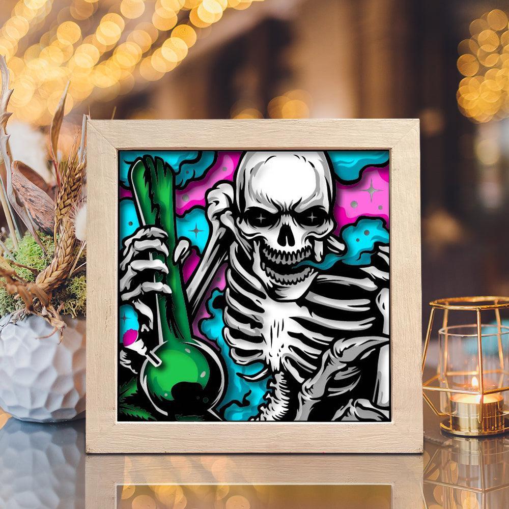 Smoke Skull – Paper Cut Light Box File - Cricut File - 20x20cm - LightBoxGoodMan - LightboxGoodman