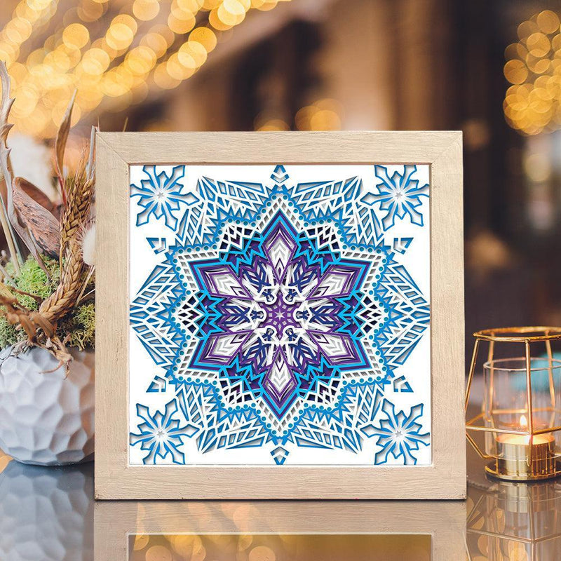 Snow Mandala 2 – Paper Cut Light Box File - Cricut File - 20x20cm - LightBoxGoodMan - LightboxGoodman