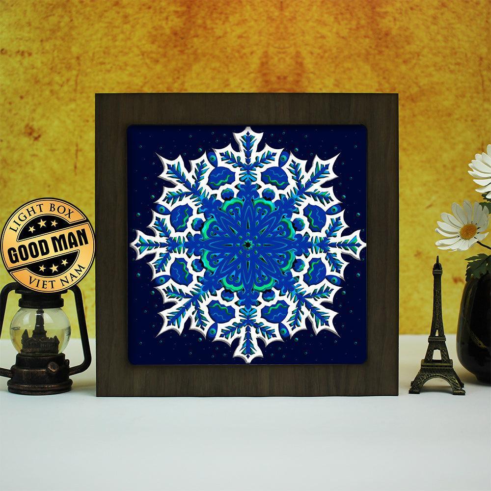 Snow Mandala – Paper Cut Light Box File - Cricut File - 20x20cm - LightBoxGoodMan - LightboxGoodman