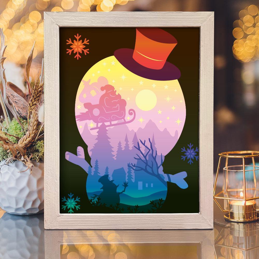 Snowman – Paper Cut Light Box File - Cricut File - 20x26cm - LightBoxGoodMan - LightboxGoodman