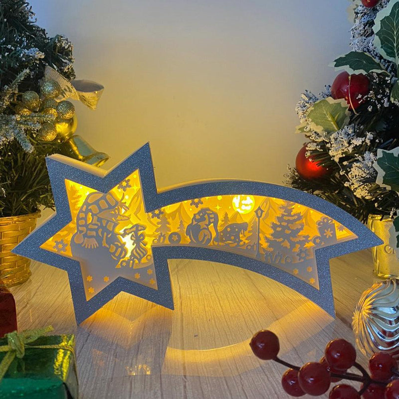 Snowman - Paper Cut Star Light Box File - Cricut File - 28x13.7cm - LightBoxGoodMan - LightboxGoodman