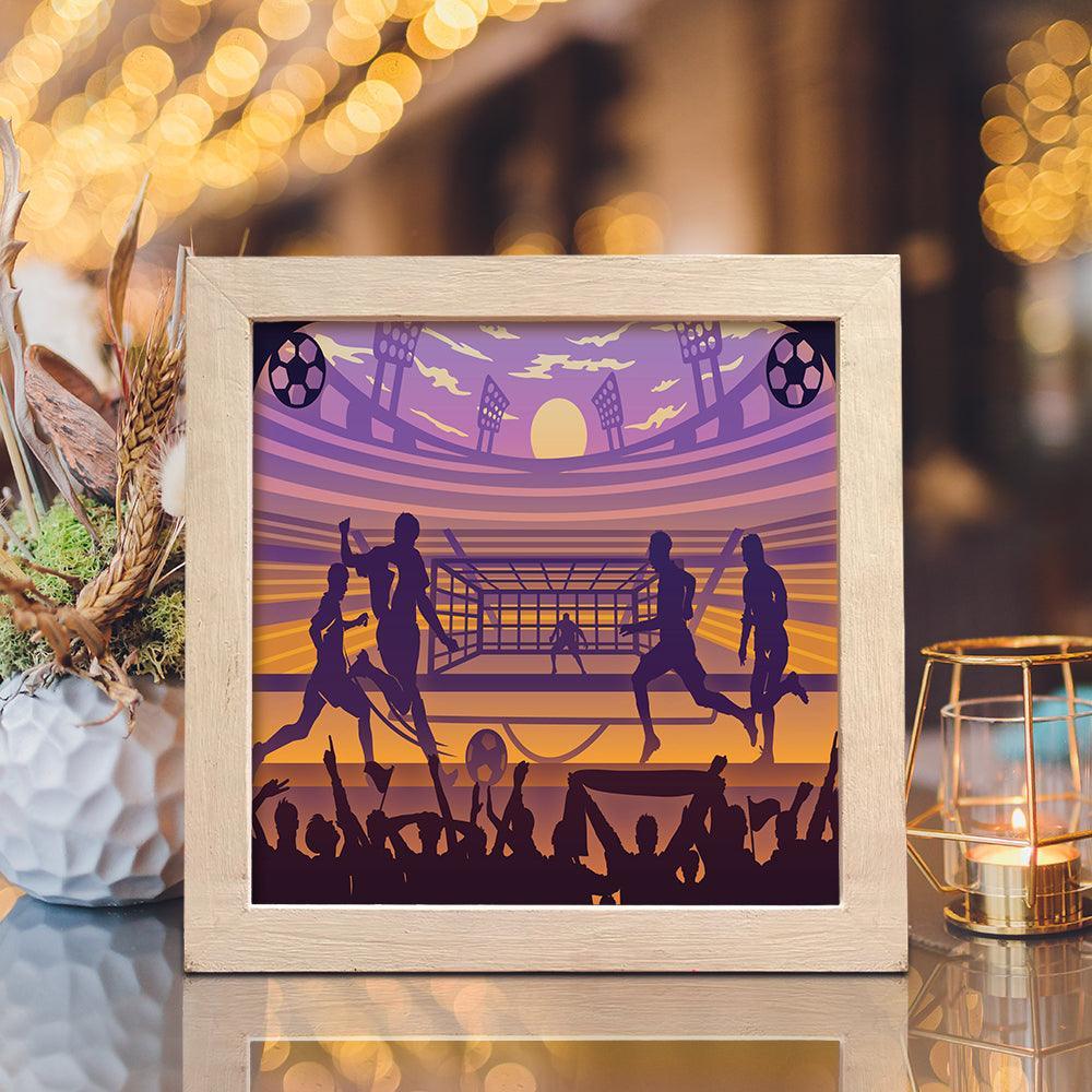 Soccer 1 Square – Paper Cut Light Box File - Cricut File - 20x20cm - LightBoxGoodMan - LightboxGoodman
