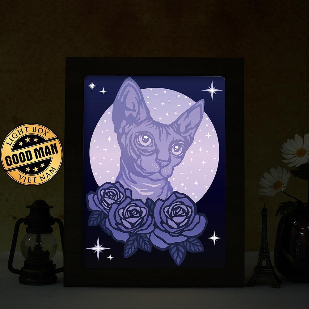 Sphinx Cat – Paper Cut Light Box File - Cricut File - 8x10 inches - LightBoxGoodMan - LightboxGoodman