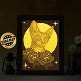 Sphinx Cat – Paper Cut Light Box File - Cricut File - 8x10 inches - LightBoxGoodMan - LightboxGoodman