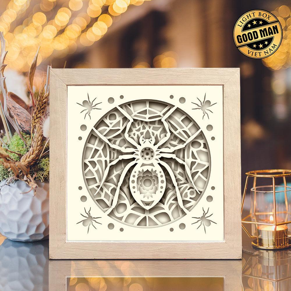 Spider Mandala – Paper Cut Light Box File - Cricut File - 8x8 inches - LightBoxGoodMan - LightboxGoodman