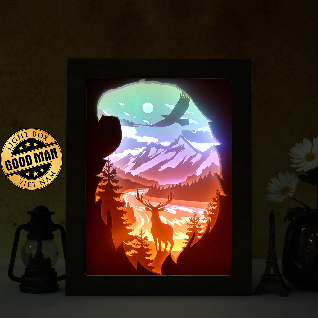 Spirit Of The Forest – Paper Cut Light Box File - Cricut File - 8x10 inches - LightBoxGoodMan - LightboxGoodman