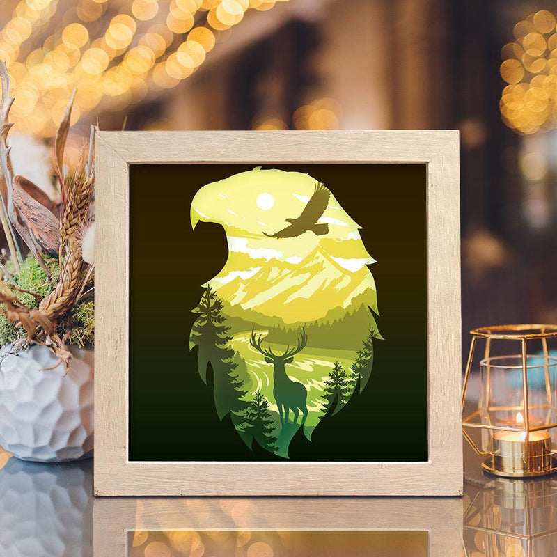 Spirit Of The Forest Square – Paper Cut Light Box File - Cricut File - 8x8 inches - LightBoxGoodMan - LightboxGoodman